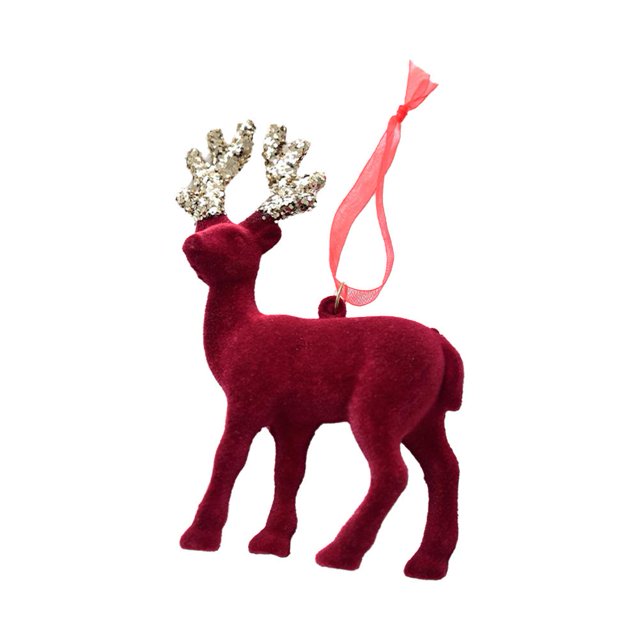 SGACAI Adornos navideños de terciopelo, adornos navideños de dulces, decoración navideña rústica, árbol de Navidad con copos de nieve flocados