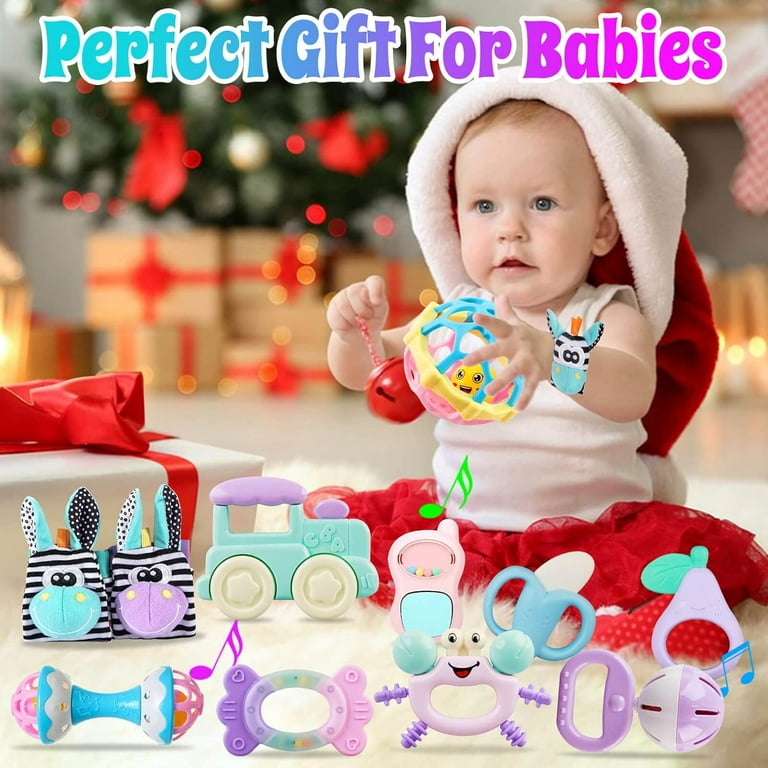 Baby Toys 6-12 Months 15 PCS Teether Rattle Sensory Toy for 3-6
