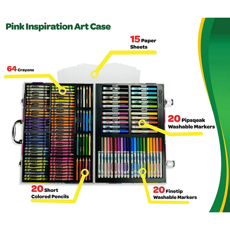 Crayola Inspiration Art Case in Pink, Coloring Supplies, Gifts for