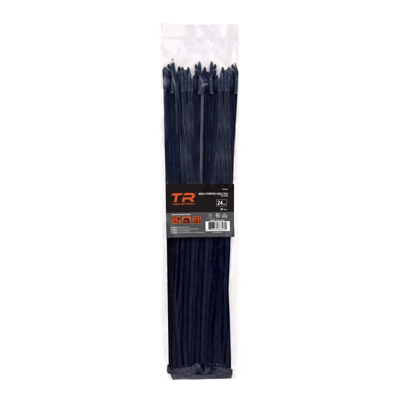 TR Industriel Multiusage Résistant aux UV Attaches de Câble Noires, 24 Pouces, Lot de 100