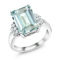 thumbnail image 4 of Gem Stone King 925 Sterling Silver Sky Blue Simulated Aquamarine Ring for Women (6.94 Cttw, Gemstone Birthstone, Emerald Cut 14X10MM, Available in Size 5, 6, 7, 8, 9), 4 of 7