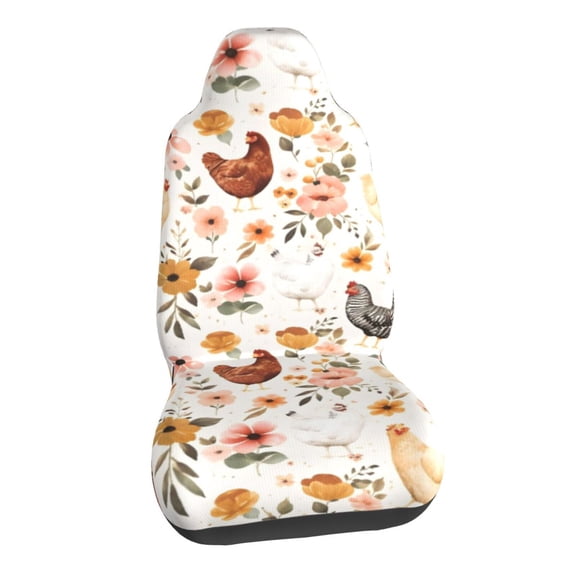Cute Chicken Animals Lovers Car Seat Covers Stretch Car Seat Protectors Universal Fit