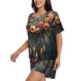 thumbnail image 2 of Fotbe Floral Dreamcatcher Elegance Print Pajama Set for Women 2 Piece Loungewear Short Sleeve Tops and Shorts Set Soft Sleepwear-3X-Large, 2 of 7