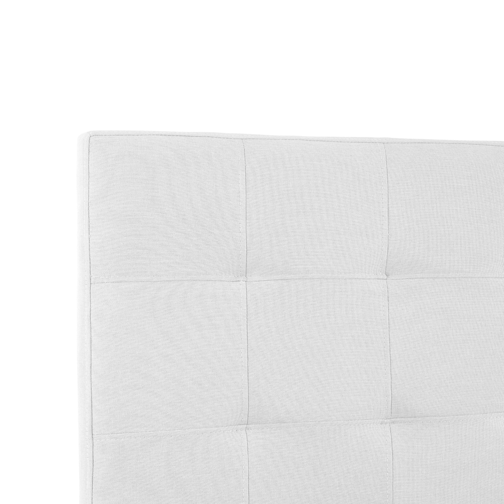 Jessenia Full size headboard only, Height Adjustable Full Size Bed Headboard, Square Tufted Headboard with 12 Positions, Metal Legs, Wall/Bed Mount, Linen Fabric headboard Full in White