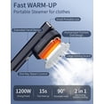 thumbnail image 2 of Portable Travel Steamer for Clothes, 1200W Garment Steamer & Iron, Fast 10s Heat-Up, Vertical & Horizontal Use, Compact for Home, Office & Travel (110–120V), 2 of 8