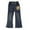 A-Navy, variant on breaise Girls' Skinny Fit Denim Pants Stretch Flared Pants for Teens Girls Cute Graphic Elastic Waist Denim Pants