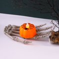 thumbnail image 4 of Paquete de 12 luces de té de linterna parpadeantes LED, velas de calabaza que funcionan con pilas Luz para el festival de otoño Noche de Halloween Fiesta, 4 of 5