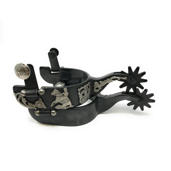 AJ Tack Men's Black Steel Reining Horse Spurs