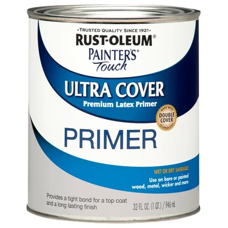 qt Rust-Oleum 1980502 Gray Painter's Touch 2X Ultra Cover Premium Latex Paint Primer