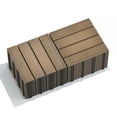 thumbnail image 2 of Patio Floor Tiles Pack of 11 WPC Wood-Plastic Composite Patio Deck Tiles DIY Interlocking Decking Tiles, Quick Deck Floor Tile, Court Tile, Water Resistant Indoor Outdoor -11.8" Oak, 2 of 7