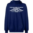 thumbnail image 2 of OXI Hoodie Sweatshirt - No Need To Repeat Yourself, Basic Casual Hoodie for Men's and Women Fleece Hoodie Long Sleeve - Navy Blue 2X-Large, 2 of 3