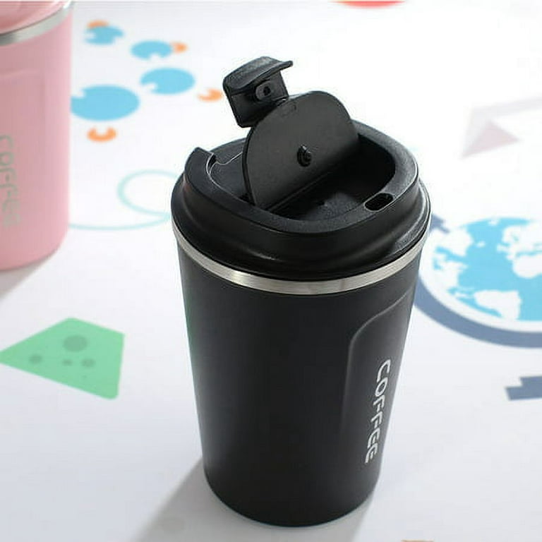 510ML Stainless Steel Car Coffee Cup Leakproof Insulated Thermal Thermos  Cup Car Portable Travel Coffee Mug Pink 