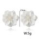 thumbnail image 3 of Pendientes de perlas Diseño de pendiente blanco Pendiente de moda con flor, 3 of 4