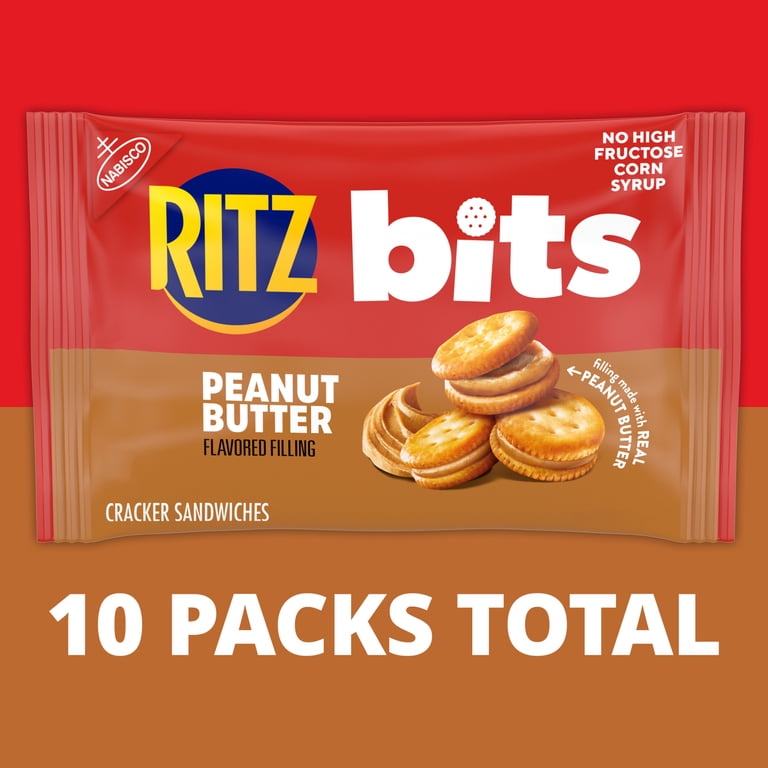 RITZ Bits Peanut Butter Sandwich Crackers, Lunch Snacks, 10 Snack