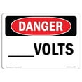 thumbnail image 1 of SignMission OS-DS-A-1218-L-1825 12 x 18 Po Signe de Danger OSHA - Coutume - Volts, 1 of 1
