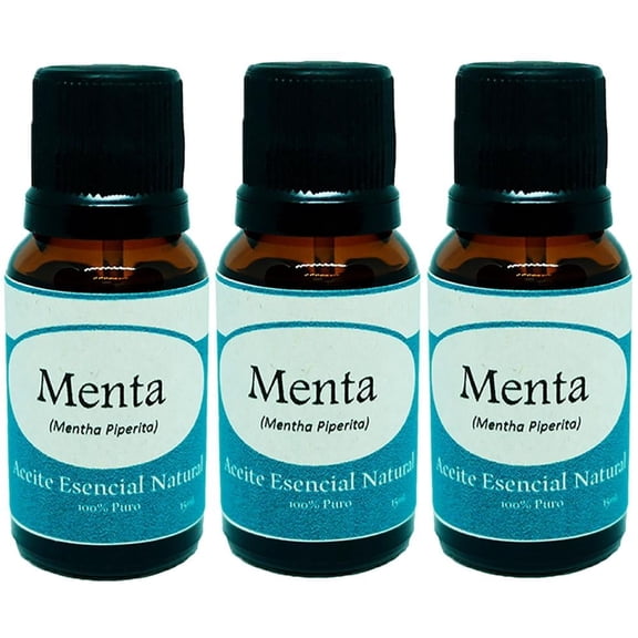Pack de 3 aceites esenciales naturales Krisamex menta 15 ml c/u