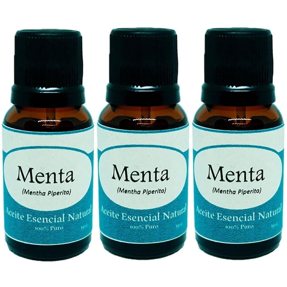 Pack de 3 aceites esenciales naturales Krisamex menta 15 ml c/u