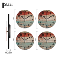 thumbnail image 2 of Non-Ticking Silent Wall Clocks Personalized Analog Round Clock Battery Operated Clocks Decorative for Kitchen,Office-Colorful Rustic Wooden With Distressed Wooden(14inch), 2 of 4