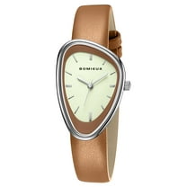 Creative Irregular Women Watches, Stylish Vintage Quartz Ladies Watches with Leather Strap, Simple Dial, Second Hand, Casual Wrist Watch Gift for Woman