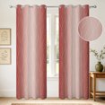 thumbnail image 5 of Ombre Blackout Curtains For Bedroom,Thermal Insulated Window Drapes,Grommet,2 Panels,63 Inch Length,Red Wavy Line, 5 of 8