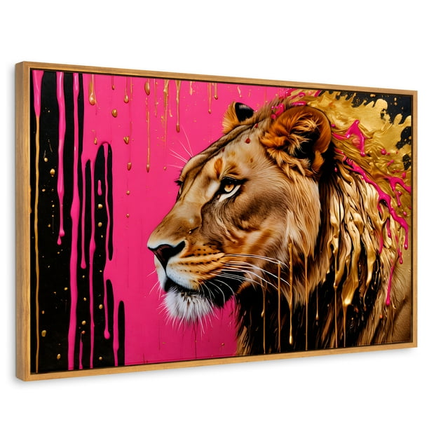 Cuadro Decorativo Marco Flotante Canvas Revolution Melena Majestuosa 90x60 Marco Madera