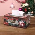 thumbnail image 3 of Caja de Pañuelos de Navidad Mesa de Comedor Interior Sala de Estar Mesa de Café Caja de Papel de Escritorio Tubo de Pañuelos, Mundo de Nieve, 3 of 6