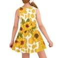 thumbnail image 2 of FOR U DESIGNS Yellow Cow Print Sleeveless Skater Dress for Girls 9-10 Years Old Sunflowers Kids Tank Dress Breathable Knee Length Princess Dresses for Toddler, 2 of 6