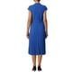 thumbnail image 3 of Vestido plisado de mujer Inspire Chic con cuello simulado, mangas cortas, ceñido a la cintura, estilo A-Line, talla XL, azul real, 3 of 6