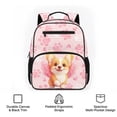thumbnail image 6 of Jeiento Cute Corgi 13.5 Inch Toddler Backpack, Polyester Preschool School Bag with Front Zipper Pockets, Lightweight Bookbag for Boys Girls Daycare Outdoor Activities, Pink, 6 of 7