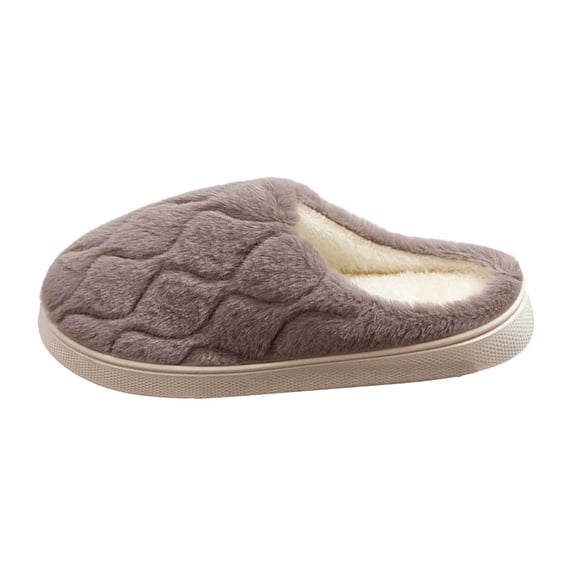 Bibifish Mens Womens Fuzzy Slippers Cute Wave Pattern Thick Sole Warm Indoor House Slippers Indoor Plush Slippers