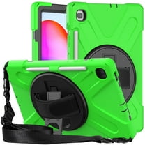 XYX Case for Samsung Galaxy Tab S6 Lite 10.4 inch SM-P610/P613/P615/P619 with 360 Degree Rotating, Hand Strap, Shoulder Strap, Green