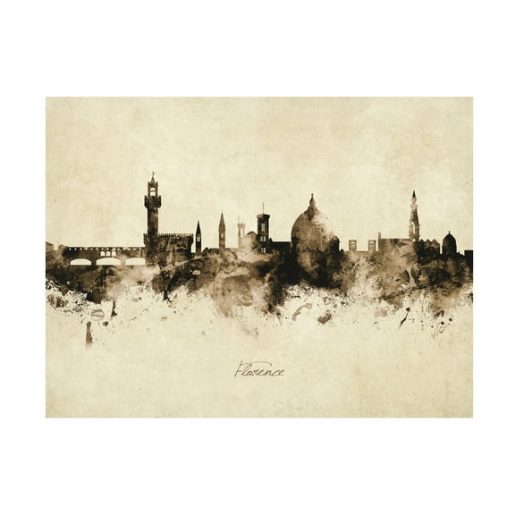 Michael Tompsett 'Florence Italy Skyline Vintage' Canvas Art