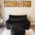 thumbnail image 6 of Big Joe Imperial Fufton Foam Filled Bean Bag Sofa with Removable Cover, Black Plush, Soft Polyester, 5 feet Giant, 6 of 8