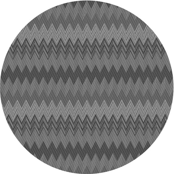 Ahgly Company Machine Washable Indoor Round Transitional Gunmetal Gray Area Rugs, 5' Round