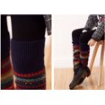 thumbnail image 2 of Calentadores de piernas para mujer, 1 par de calentadores de piernas de punto grueso, medias, botas de invierno de estilo bohemio, calcetines para cubrir botas, calcetines navideños (talla única), 2 of 4