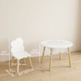 thumbnail image 3 of Qaba Kids Table and Chairs Set with Storage 3pc, White, 3 of 10