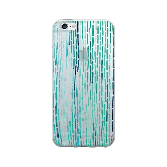 OTM Prints Clear Phone Case, Dashes Peacock - iPhone 6/6s/7/7s
