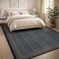 thumbnail image 3 of ODIKA 8'x10' Washable Area Rug Non-Shedding, Easy Care, Herringbone Bordered Zigzag Geometric Symmetry Shaggy Patterned for King Size Bedroom Under Bed, Master Suite, 3 of 7