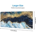 thumbnail image 5 of XL Marble Large Mouse Pad, Extended Cute Gaming Mousepad with Stitched Edges, Big Long Mousepad Makeup Desk Mat for Laptop, Keyboard, Computer for Decor Women Office, (Blue and Gold, 31.5*11.8 in), 5 of 6