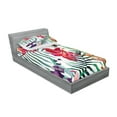 thumbnail image 2 of Ambesonne Colorful Fitted Sheet & Pillow Sham Set, Tropical Orchids, Twin, Multicolor, 2 of 2