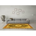thumbnail image 3 of Ahgly Company Machine Washable Indoor Rectangle Medallion Yellow Traditional Area Rugs, 7' x 9', 3 of 4