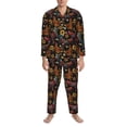 thumbnail image 3 of Sikiie Sunflower Rooster Mens Pajama Set, Soft Warm Long Sleeve Sleepwear, Cozy Button-Down Pjs for Men-X-Large, 3 of 7
