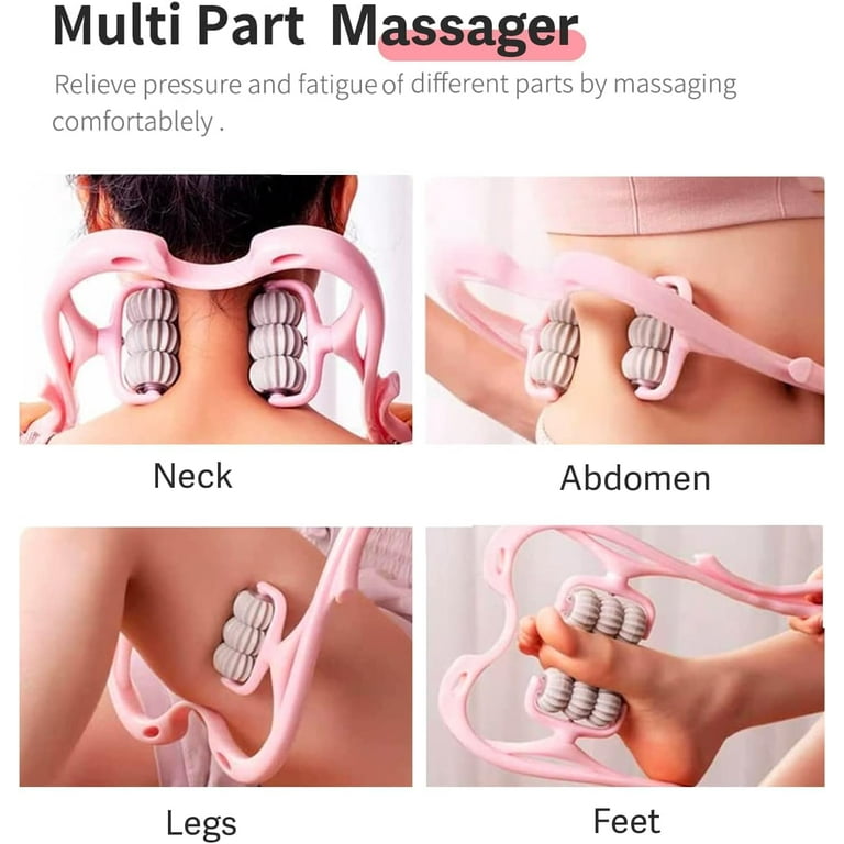 Neck Massager, Neck Massager Roller, Neck Roller, Neck Handheld Massager with 6 Balls Massage Point, Neck Pain Relief Massager for Deep Tissue in