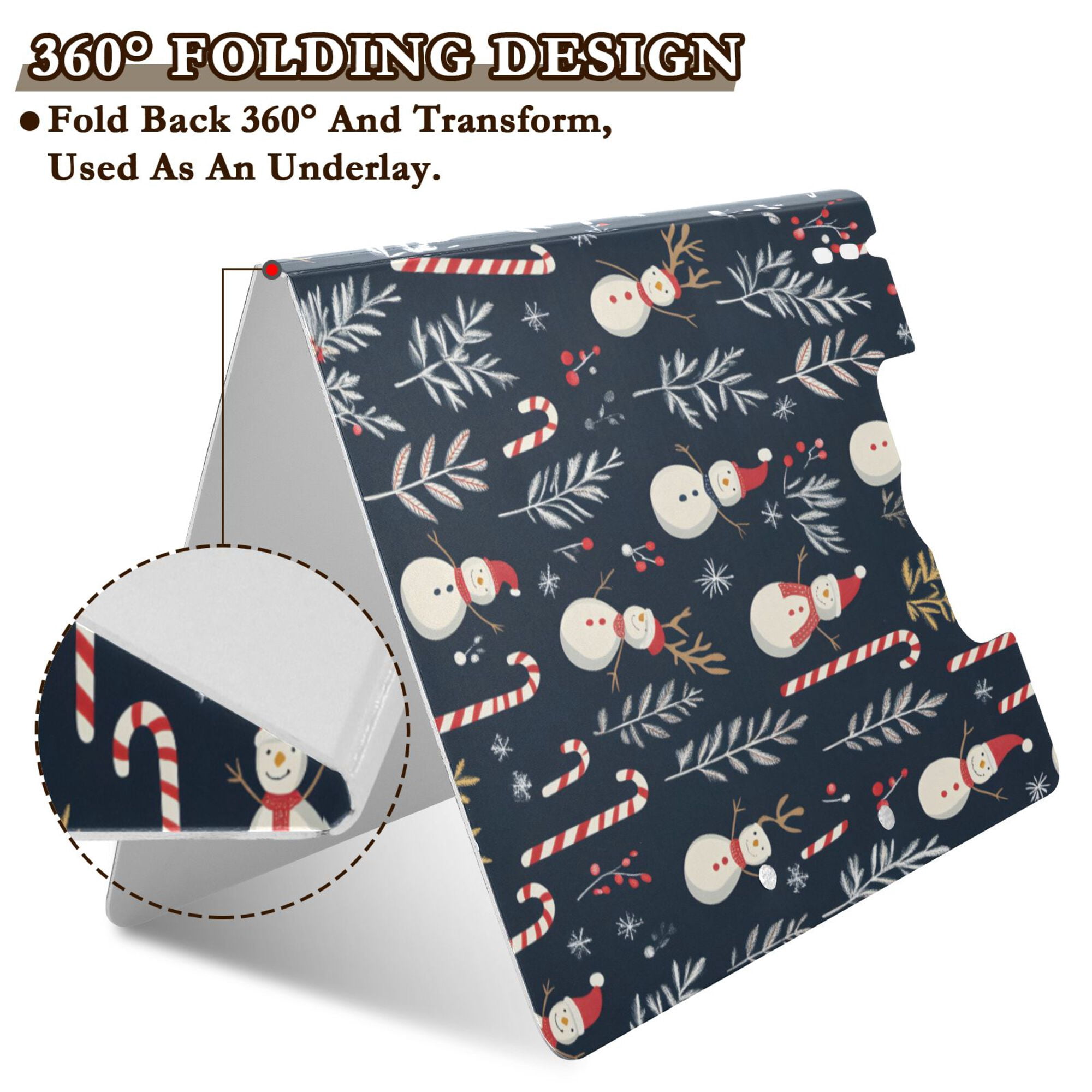 FORMRS A4 Clipboard Folder with Pen Holder Horizontal Foldable School Office Binder, Jolly Snowman