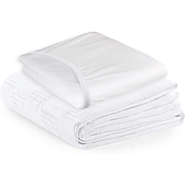 HTOOQ Health, Hospital Bedding Set, Fitted Hospital Sheet and Blanket