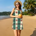 thumbnail image 3 of KLL Christmas Snowflakes Plaid Pattern Womens Summer Dresses 2025,Loose Round Neck Sleeveless Sundresses Tank Dresses with Pockets, 3 of 7