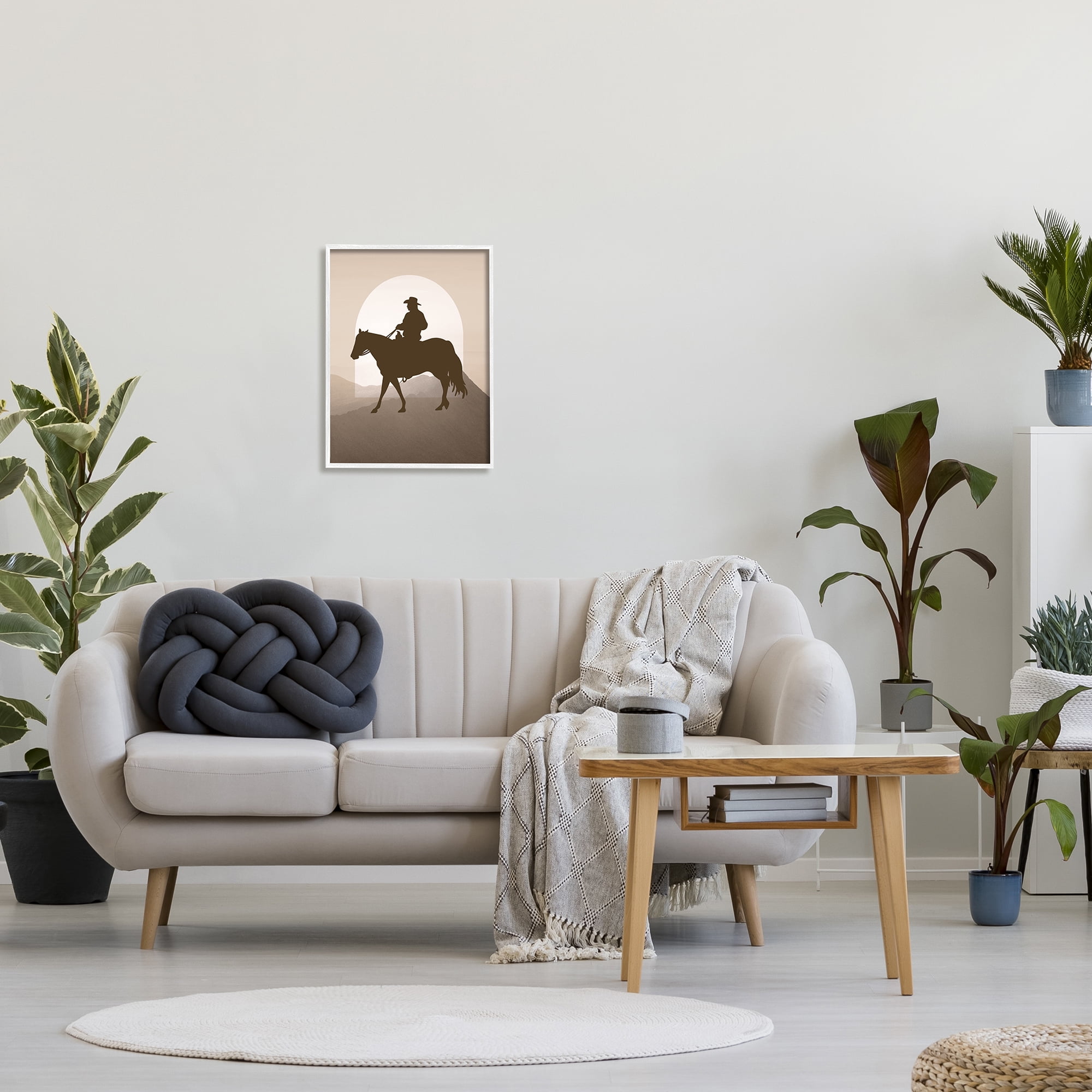 Stupell Industries Cowboy & Mountains Animals & Insects Painting White Framed Art Print Wall Art, 16 x 20