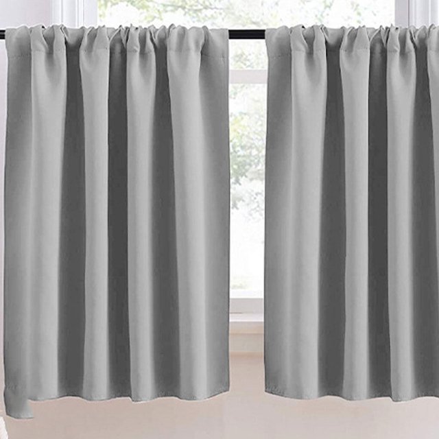 facefd Home Window Half Curtain Bedroom Kitchen Bathroom Polyester Soft Short Drape Privacy Protection Decoration Furniture Accessory White