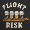 thumbnail image 2 of Mens Flight Risk Funny T Shirts Sarcastic Drinking Graphic Tee for Men (Heather Black - Flight Risk) - M, 2 of 3