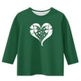 thumbnail image 5 of St Patricks Day Shirt for Girls Long Sleeve Green Clover Heart Print Top Soft Stretch Holiday Tee Kids 3-13 Years,Size 9-10T, 5 of 5